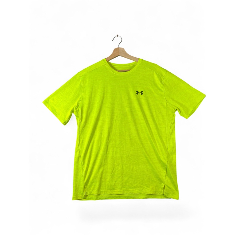Under Armour Mens HeatGear Loose Fit Training Shirt Neon Yellow Lime Large